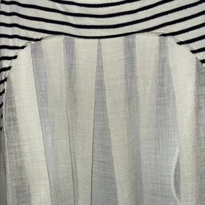 FREE PEOPLE French Kiss Black White Striped High Low Blouse‎ S/S Size XS thumbnail 5