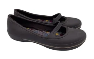 Crocs Crocband Winter Flats Mary Jane Shoes Women's Size 9 Brown Lined Y2K thumbnail 1