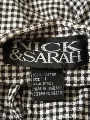 Y2K Whimsy Gingham Daisy Embroidered Shirt Nick & Sarah Size Large thumbnail 11