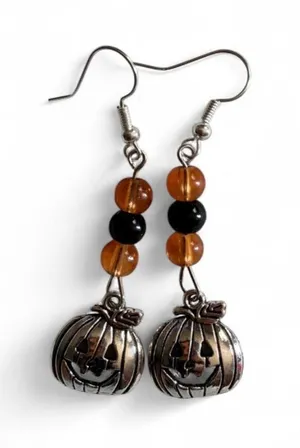 Handmade Jack-O’-Lantern Halloween Earrings thumbnail 1