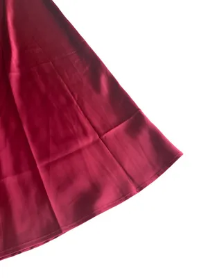 New Fashion Burgundy Satin Maxi Skirt Flowy Black Tie Wedding Guest Medium NWT thumbnail 4