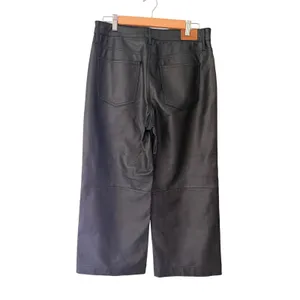 Unpublished Leather Look Wide Leg Pants Size 29 Black Faux Leather Denim Style thumbnail 7