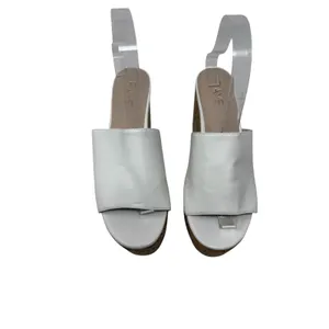RAYE White Leather Cork Platform Sandals Chunky Block Heel Womens Size 7.5 thumbnail 3