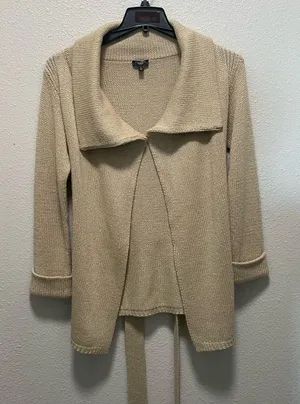 Talbots Women's Tan Cardigan Sweater thumbnail 1