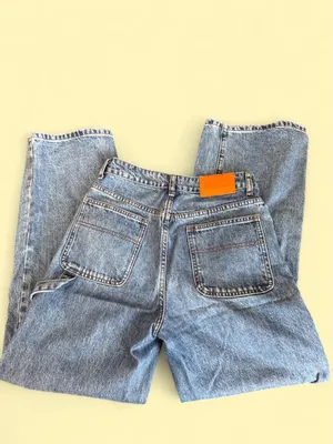 Princess Polly Blue Denim Carpenter Wide Leg Jeans thumbnail 2