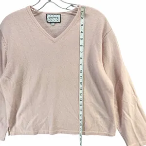 Cottage Clothing Inc Cashmere Sweater Womens M Pink Knit‎ Soft Girl Cozy Luxury thumbnail 8