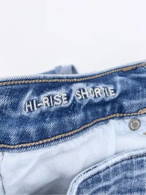 American Eagle Hi-Rise Shortie Size 4 Daisy Embroidered Denim Jean Shorts Cotton thumbnail 7