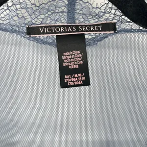 Victoria's Secret Sheer Mesh Lace Kimono Robe Slate Blue Open Front M/L thumbnail 3