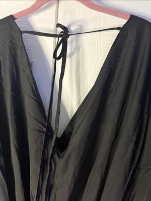 CHICME Elegant Black V-Neck Wide-Leg Jumpsuit with tie back thumbnail 9