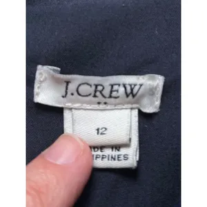 J.Crew‎ Navy Blue Eyelet Cotton Mini Dress 12 V-Neck Long Sleeve Lined Scallop thumbnail 4