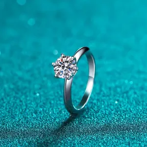 1 Ct Solitaire Engagement Ring Brilliant-Cut Simulated‎ Diamond, Size 8 thumbnail 4