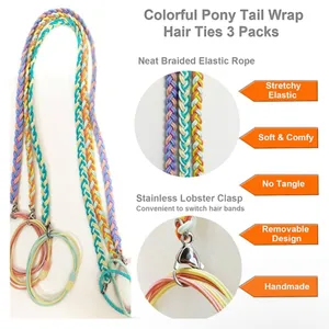 Colorful Braided Elastic Hair Ties thumbnail 4