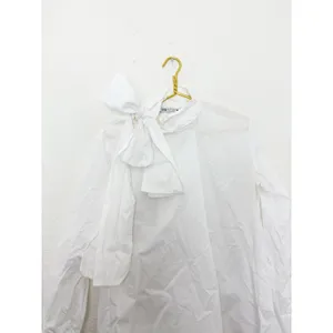 Zara White Poplin Tie Neck Oversized Blouse Size Small 8775/545 Chic Preppy thumbnail 11