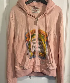 True Religion Light Pink Women's Graphic Hoodie and Sweatpants Set thumbnail 1