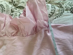 NWOT Express Women's Pink Ruffle Sleeve Drawstring Top‎ Size Small thumbnail 4