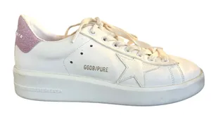 Golden Goose Pure Star‎ White Leather Pink Glitter Sneakers Luxury size 37 thumbnail 1