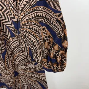 Farm‎ Rio Smocked Geometric Print Beaded Cotton Mini Dress Small Boho Abstract thumbnail 4