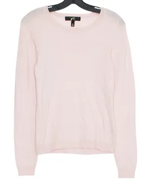 GNW Luxe Sweater Cashmere Wool Minimalist Quiet Luxury Preppy Capsule Pink Small thumbnail 1