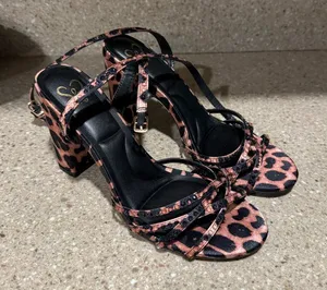 Windsor Leopard Print Strappy Heels thumbnail 1