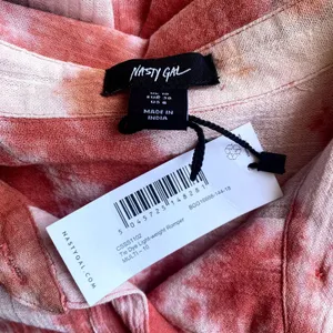 NWT Nasty Gal Tie Dye Lightweight Romper Pink 100% Cotton Summer US Size‎ 6 thumbnail 5