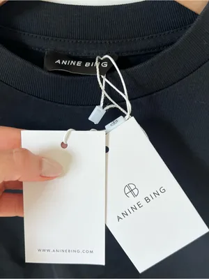 Anine Bing Myers Cropped Tee in Black NWT thumbnail 5