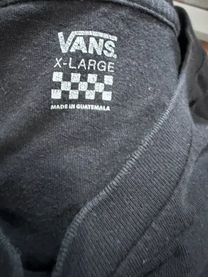 Vans black long-sleeve skater t-shirt checkered & rose graphics size XL. thumbnail 3