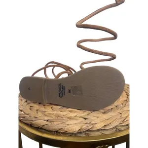 Free People Sandal Havana Taupe Suede Leather Gladiator Ankle wrap Boho festiva thumbnail 5