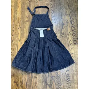 Urban Revivo Overall Pinafore Dress Size 4 Denim Pleated thumbnail 3