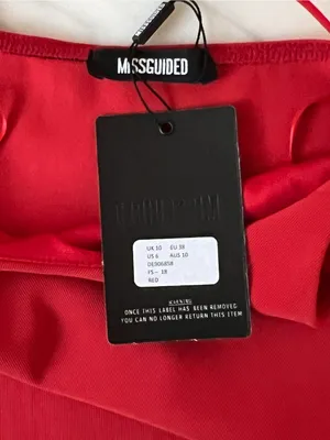 Missguided Red Bodycon Midi Dress Side Slit Spaghetti Strap NWT US 6 thumbnail 6