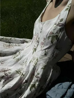 Brock Collection x H&M Lyocell Blend Cream Floral Long Cross Back Dress DESIGNER thumbnail 6