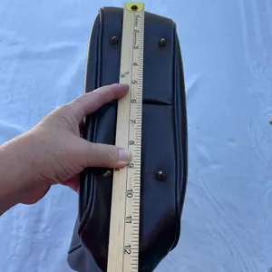 Vintage Midcentury faux leather satchel thumbnail 4