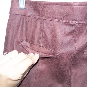 Free People Wine Purple Midnight Faux Suede Leggings Size 27 thumbnail 7