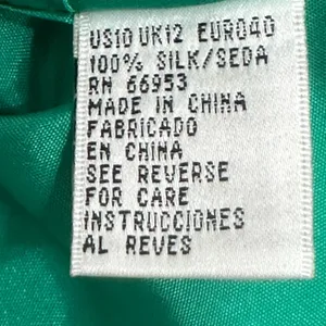 NWT Vintage David Warren New York 100% Silk Emerald Green Dress Size 10 Midi‎ thumbnail 8