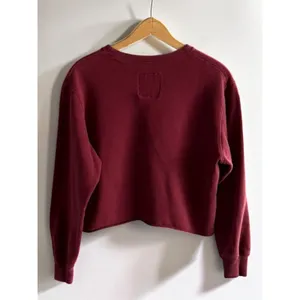 Hollister California Cropped Sweatshirt‎ Burgundy Maroon Logo Pullover Medium thumbnail 2