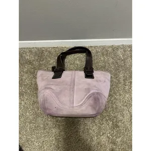 Y2K Vintage Rare Coach Lavender Soho Suede Tote 2004 thumbnail 10