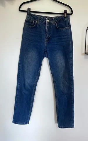 We The Free Free People High Rise Straight Leg 100% Cotton Denim Blue Jeans 27 thumbnail 1