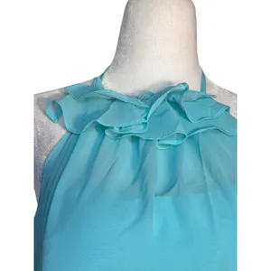 Alfred Angelo Aqua Chiffon Halter Prom Maxi‎ Dress Formal Etheral Flowy Spring thumbnail 13
