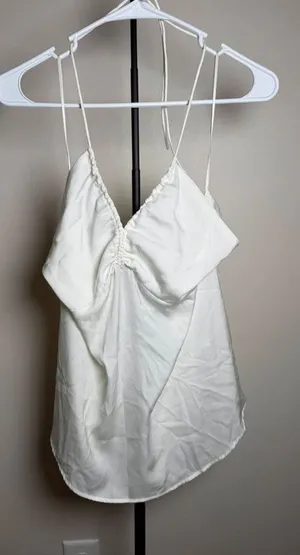 NWT Banana Republic White Halter Top Size Large thumbnail 1