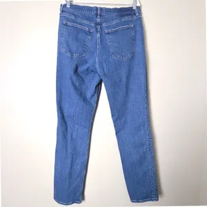 Abercrombie & Fitch Straight Jeans Women Sz 16L Blue Ultra High Rise Stretch thumbnail 2