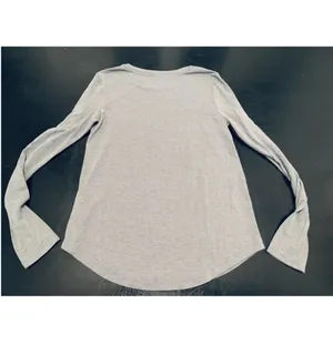 Aeropostale Juniors Womens Long Sleeve Perfect Crew Shirt, Small, Gray thumbnail 6