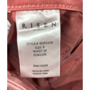 Risen Jeans Womens 9/29 Coral Pink Flare Denim Pants Stretch‎ Casual thumbnail 5