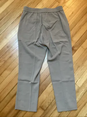NWT Quince Stretch Crepe Ankle Pants Size 14 Morel Gray thumbnail 5