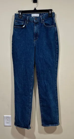 Denim Forum Arlo High Rise Straight Leg Jeans Dark Wash Womens 28 EUC thumbnail 1