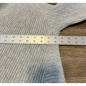 UMGEE Sweater Gray ‘All Laced Up’ Oversized Ribbed Tie Sides V-neck Large Boho thumbnail 5