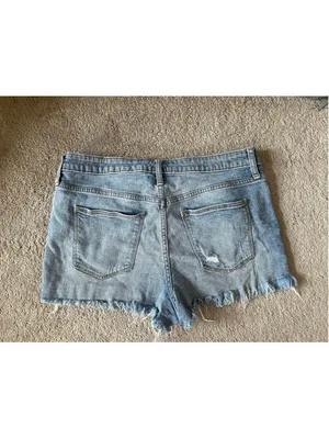 Universal Threads Women's Universal Thread Distressed Jean Shorts Blue Size 12 thumbnail 2