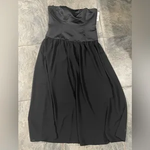 NWT‎ Reformation Florissant Black Satin Sheer Dress Sz 12 $298 thumbnail 8