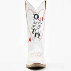 Dingo‎ Queen Of Hearts White and Red Western Heeled Boots thumbnail 4