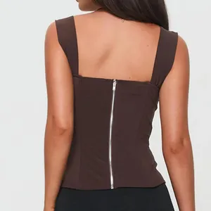 Princess Polly - Brown Kyrie Longline Corset Top thumbnail 2