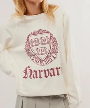 Original Retro Brand Free People‎ Oversized Harvard Sweatshirt Cream size XS thumbnail 1