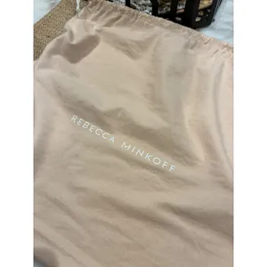 Rebecca Minkoff Large Tan Cotton Drawstring Handbag Dust Bag 19.5x18.5 thumbnail 2